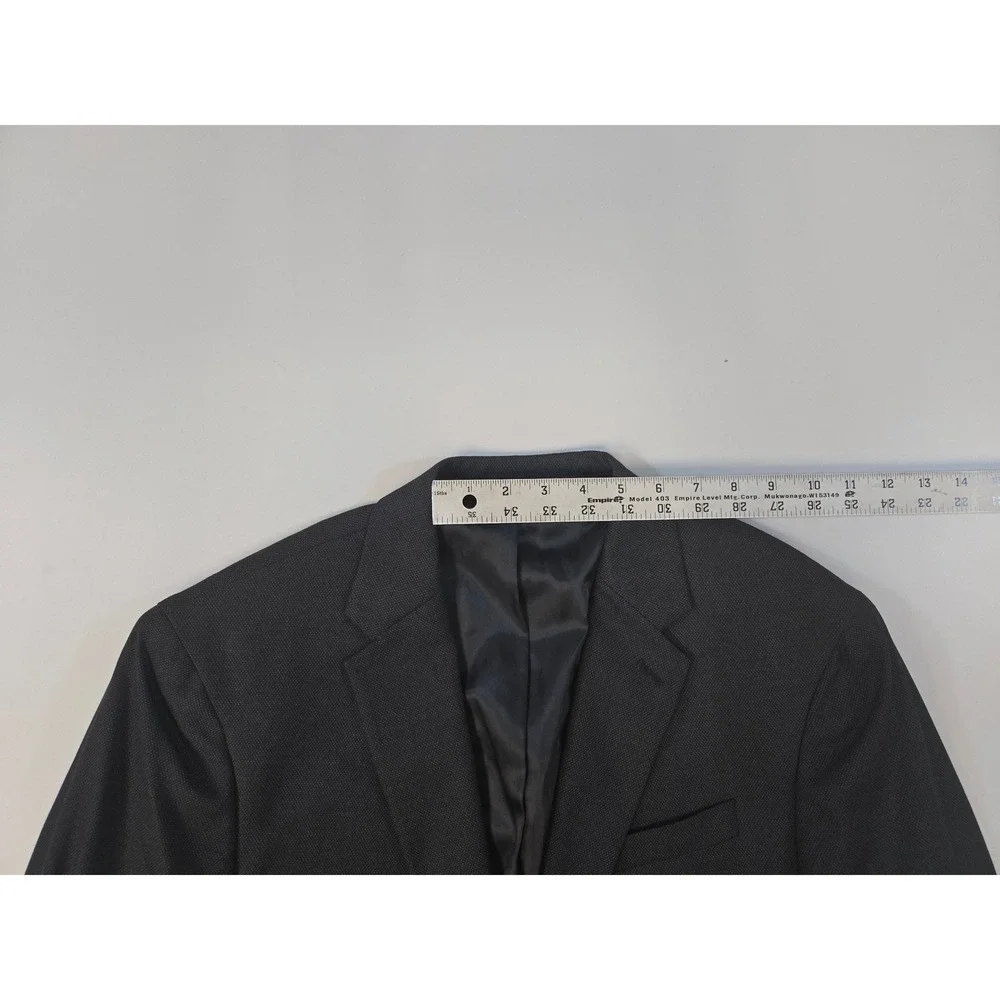 Banana Republic Mens 42L Slim Fit Charcoal Gray Nailhead Blazer Suit Jacket 42 L